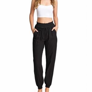 NWT Ci Sono Black Women's Track Pants ultra light fabric size L